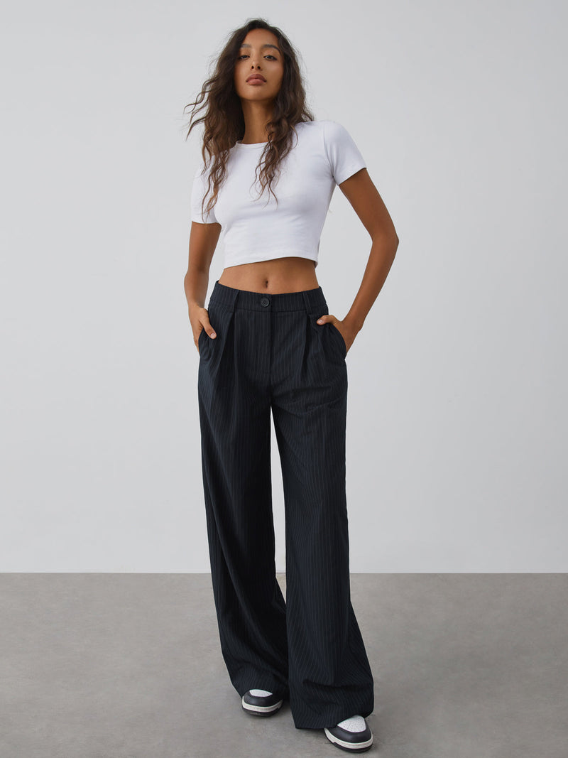 Dalia | Elegant wijde pantalon met streepjespatroon voor dames
