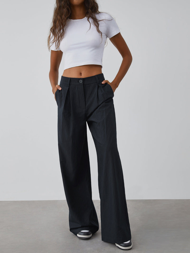 Dalia | Elegant wijde pantalon met streepjespatroon voor dames