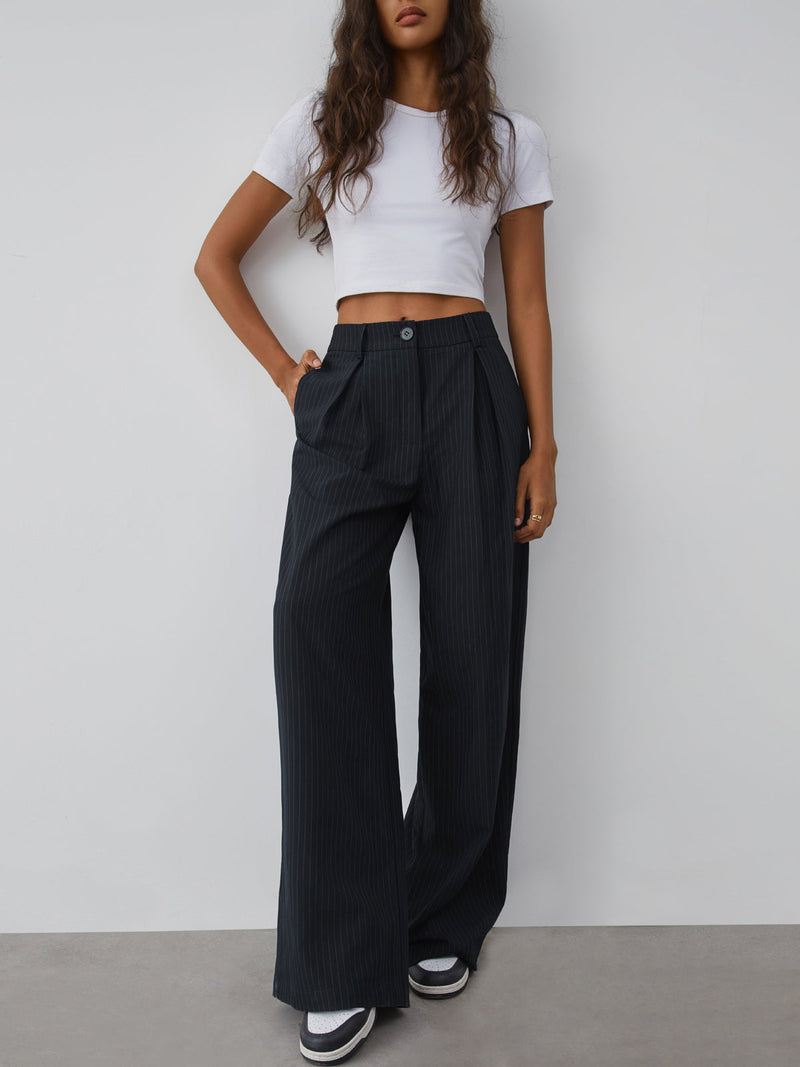 Dalia | Elegant wijde pantalon met streepjespatroon voor dames