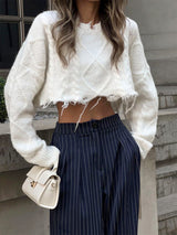Isalie | Chic Pinstripe Geplooide Dames Broek