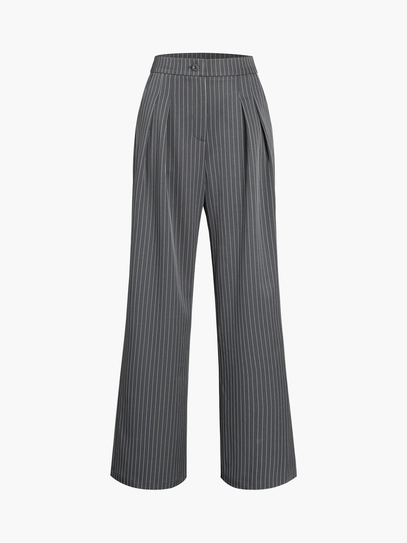 Isalie | Chic Pinstripe Geplooide Dames Broek