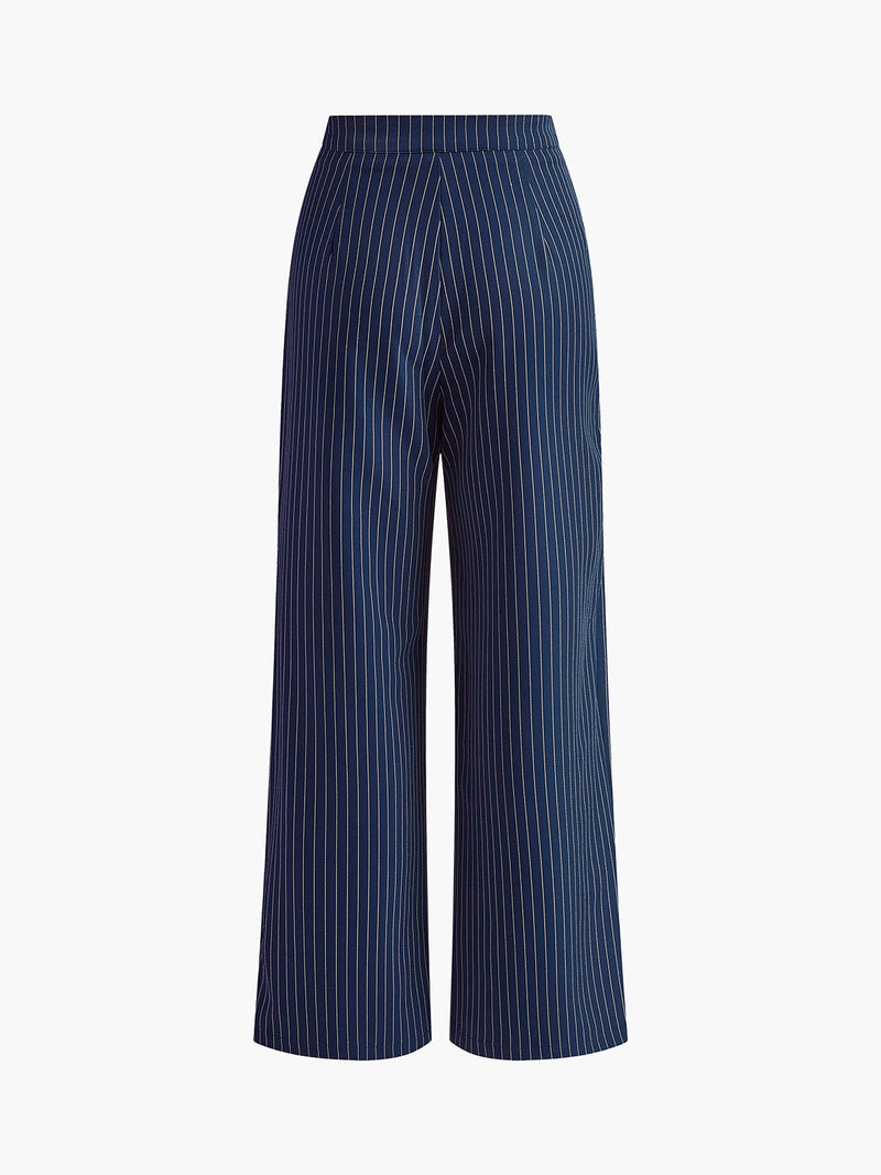 Isalie | Chic Pinstripe Geplooide Dames Broek