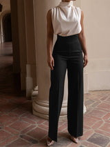 Nila | Slanke meisjes high-waisted broek