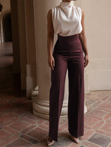 Nila | Slanke meisjes high-waisted broek