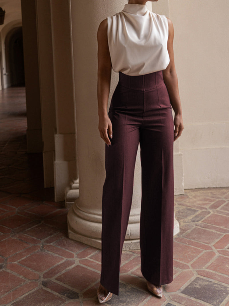 Nila | Slanke meisjes high-waisted broek