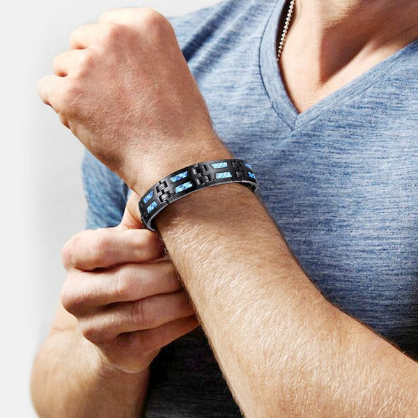 Bloedboost™ Blauwe Titan-Koolstof-Armband voor de gezondheid van de lymfeklieren