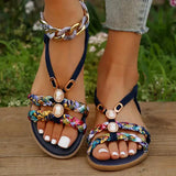 Damen Boho Perlen Slip Auf Sandalen | Bequeme