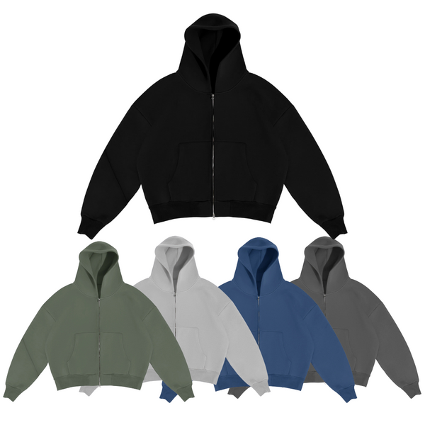 Heren Zip-Up Trainingspak | Licht Oversized | Kort Design