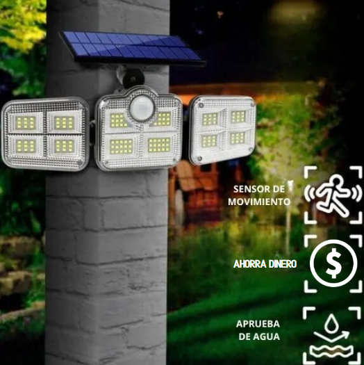 Solar Buitenlamp | 74 LED Spots | 200W Krachtige Verlichting | Bewegingssensor & Weerbestendig