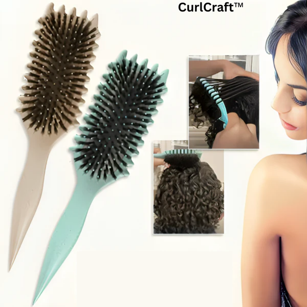 CurlCraft™ - 2-in-1 Lockenbürste voor Perfecte Krullen