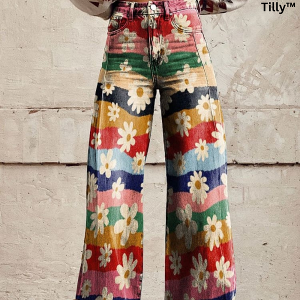 BloemLuxe™ Elegante broek met verfijnd bloemenontwerp voor een stijlvolle look.