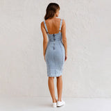 Camila™ Bustier Top En Kokerrok Slanke Denim Jurk