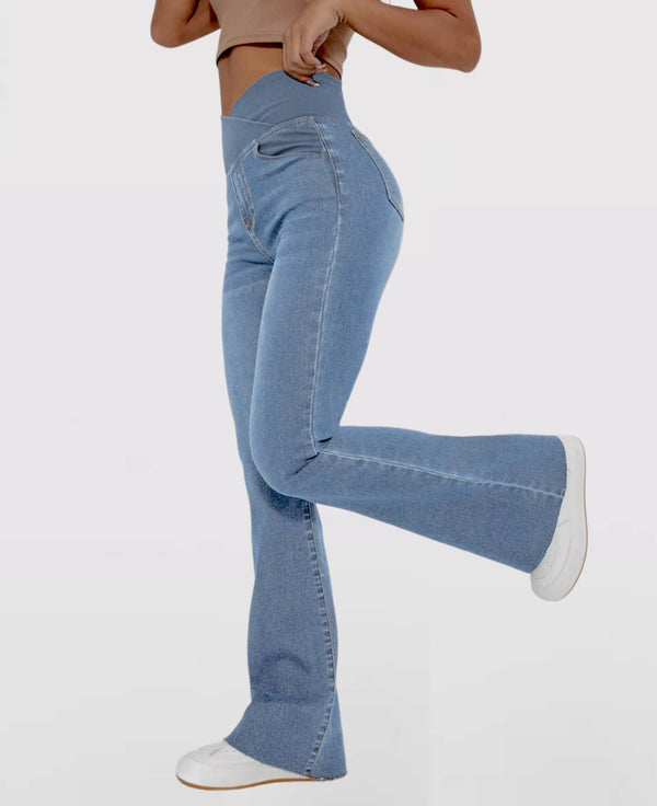 FlexiHigh™ Stretch Jeans met Hoge Taille en Crossover-Design