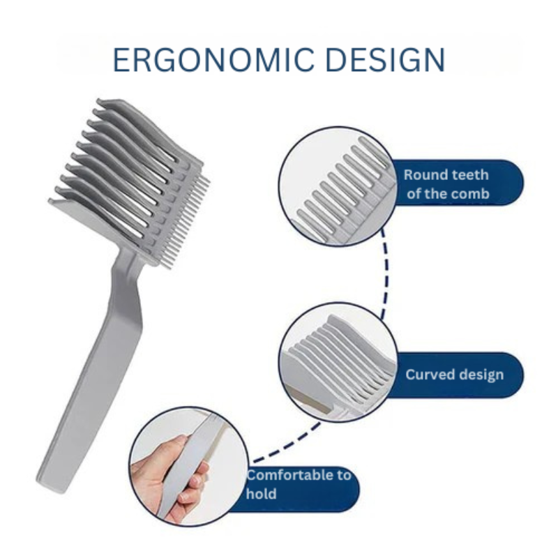 Haar Knipkam | Ergonomisch Design | Dubbele Gebogen Kam | ABS Kunststof