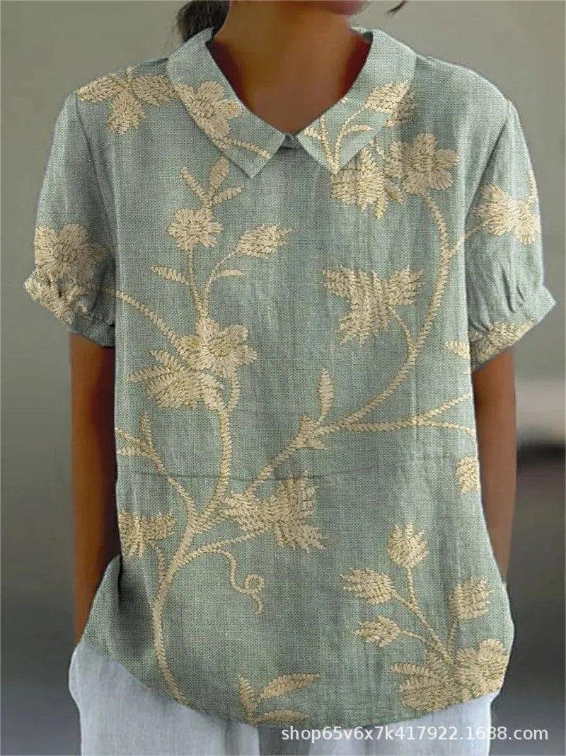 Dames Vintage Bloes met Bloemenprint | Casual