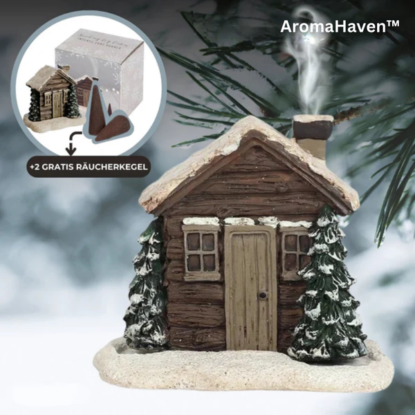 AromaHaven™ Houten Huisje Wierookbrander Met 2 Gratis Wierookkegels