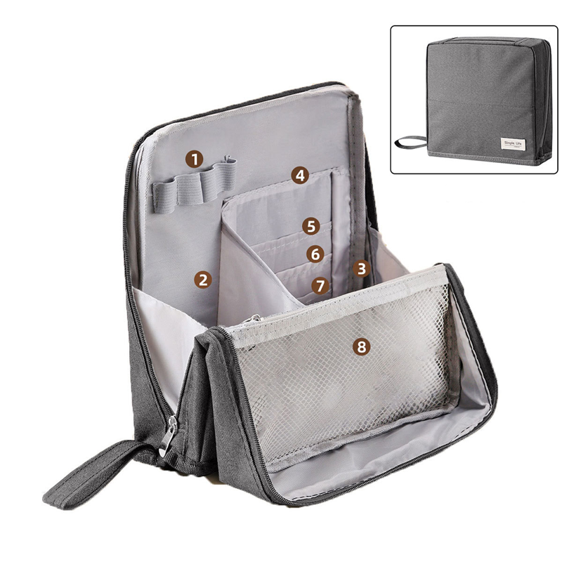 Make-up Organizer Tas | Reistas met Compartimenten | Waterdicht Nylon | 23x7x20 cm