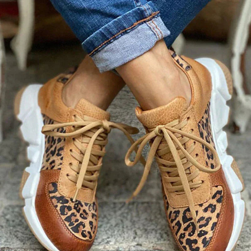 Crissa | Modieuze Dames Sneakers met Luipaardprint
