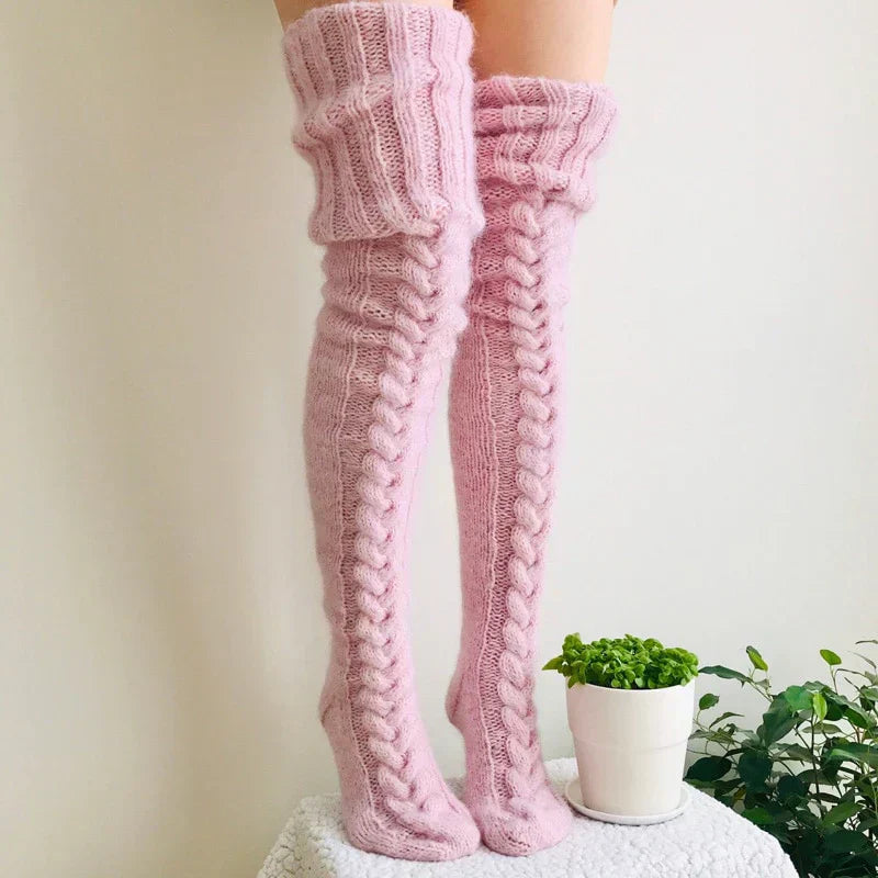 Dames Overknee Sokken | Extra Lang | Gebreide Textuur | 85cm of 105cm