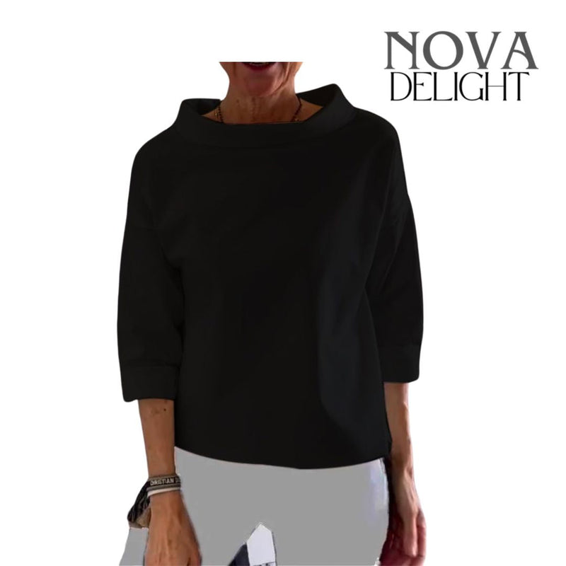 Beatrice™ Brede Rolkraag Blouse