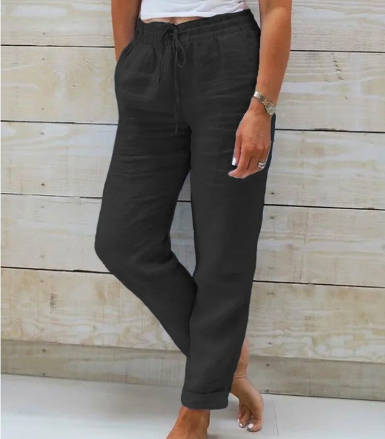 Dames casual trekkoordbroek | Kort model