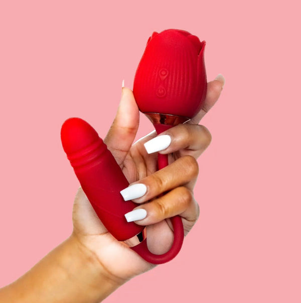 Theodora™️ Rose Voorgevormde 2-in-1 Clitoris-tong-lik Vibrator