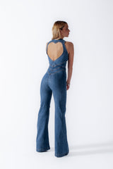 Sakura™ Hartvormige Denim Jumpsuit Zonder Rugpand