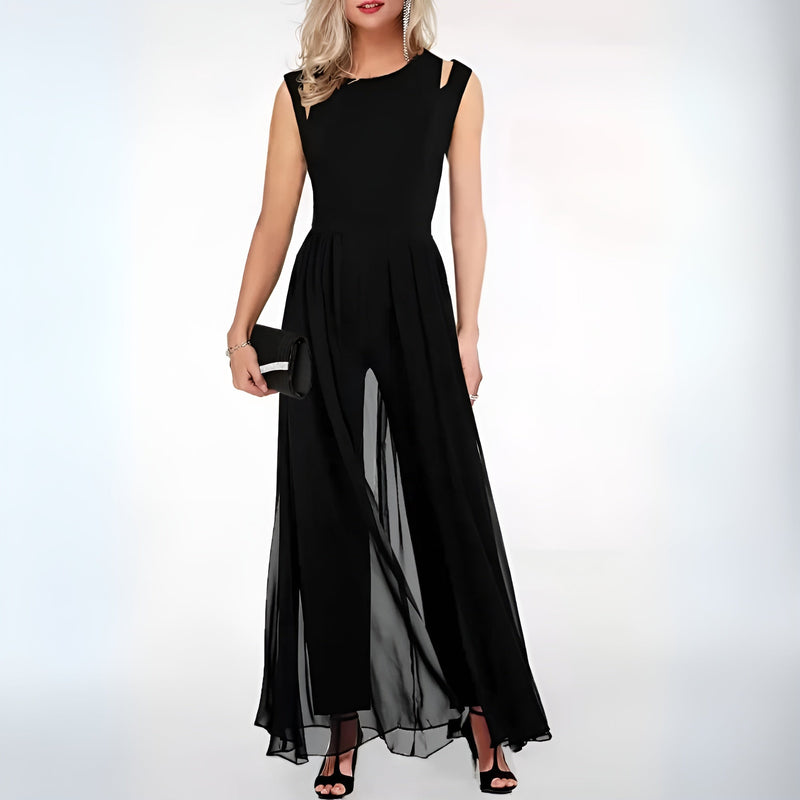Mouwloze jumpsuit met wijde pijpen voor dames | Zomer