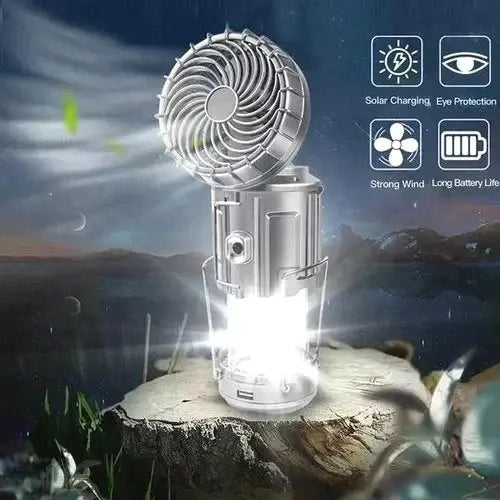 LED Campinglantaarn met Ventilator | Oplaadbaar | Zonne-energie | Powerbank
