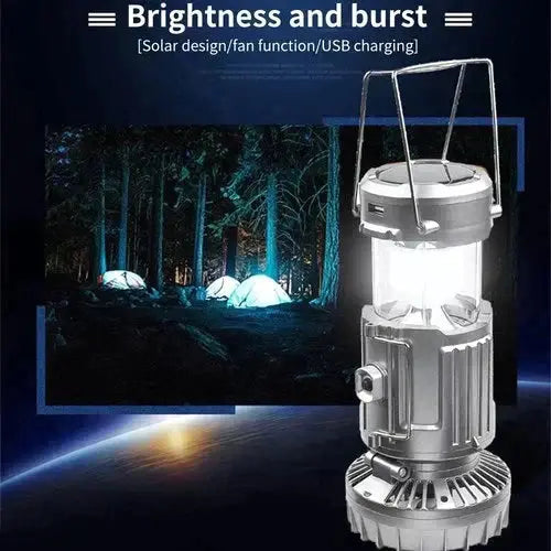 LED Campinglantaarn met Ventilator | Oplaadbaar | Zonne-energie | Powerbank