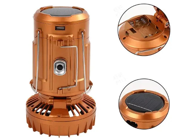 LED Campinglantaarn met Ventilator | Oplaadbaar | Zonne-energie | Powerbank