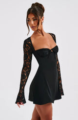 Alexa™ | Dames Sexy Mini Bustier Jurk | Kanten Mouwen