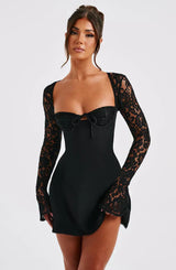 Alexa™ | Dames Sexy Mini Bustier Jurk | Kanten Mouwen