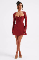 Alexa™ | Dames Sexy Mini Bustier Jurk | Kanten Mouwen