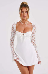 Alexa™ | Dames Sexy Mini Bustier Jurk | Kanten Mouwen