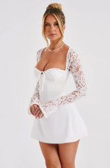Alexa™ | Dames Sexy Mini Bustier Jurk | Kanten Mouwen