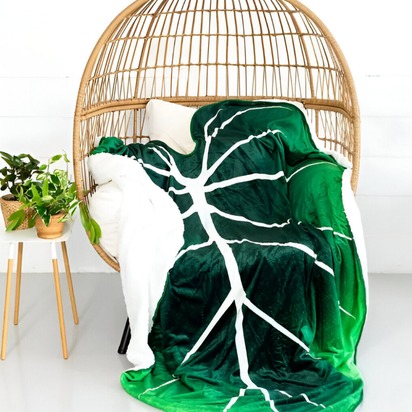 VliesBlad™ Fleece Deken met Bladontwerp