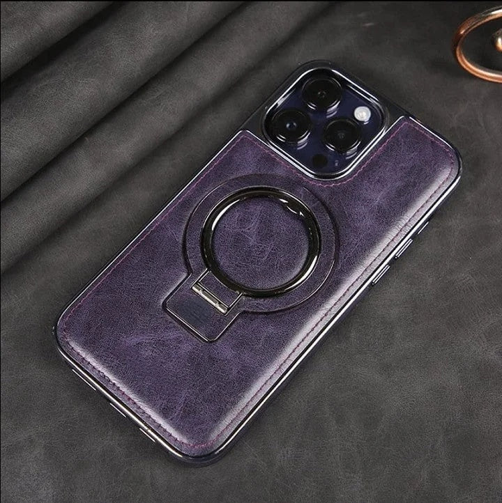 Phone Case met MagSafe | Standfunctie | Hoogwaardig Kunstleer | iPhone Bescherming