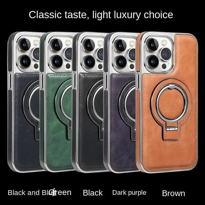 Phone Case met MagSafe | Standfunctie | Hoogwaardig Kunstleer | iPhone Bescherming
