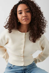 Dames Cardigan | Rechte Pasvorm | Zachte Stretchstof | Elegante Knoopsluiting