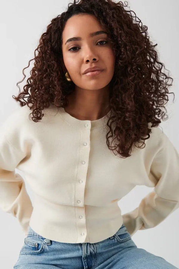 Dames Cardigan | Rechte Pasvorm | Zachte Stretchstof | Elegante Knoopsluiting