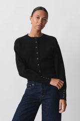 Dames Cardigan | Rechte Pasvorm | Zachte Stretchstof | Elegante Knoopsluiting