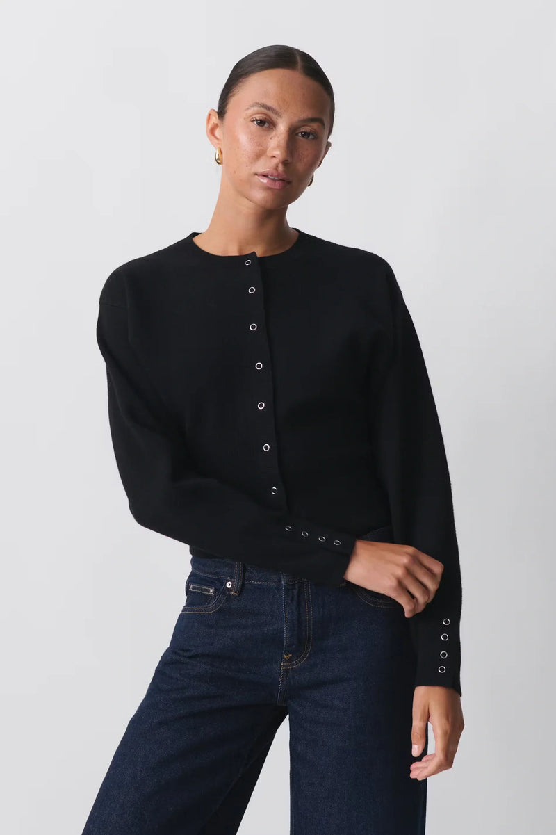 Dames Cardigan | Rechte Pasvorm | Zachte Stretchstof | Elegante Knoopsluiting