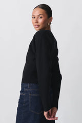 Dames Cardigan | Rechte Pasvorm | Zachte Stretchstof | Elegante Knoopsluiting