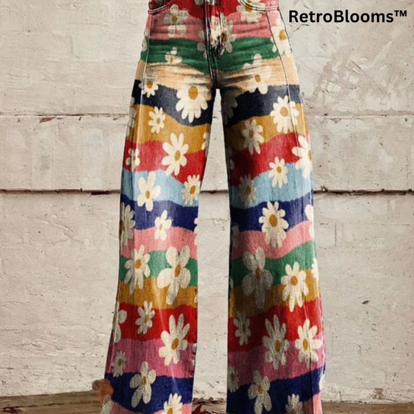 RetroBlooms™ Retro bloemenbroek met elegant snit voor elke gelegenheid!