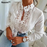 Naomi™ Bloemenblouse met kantontwerp