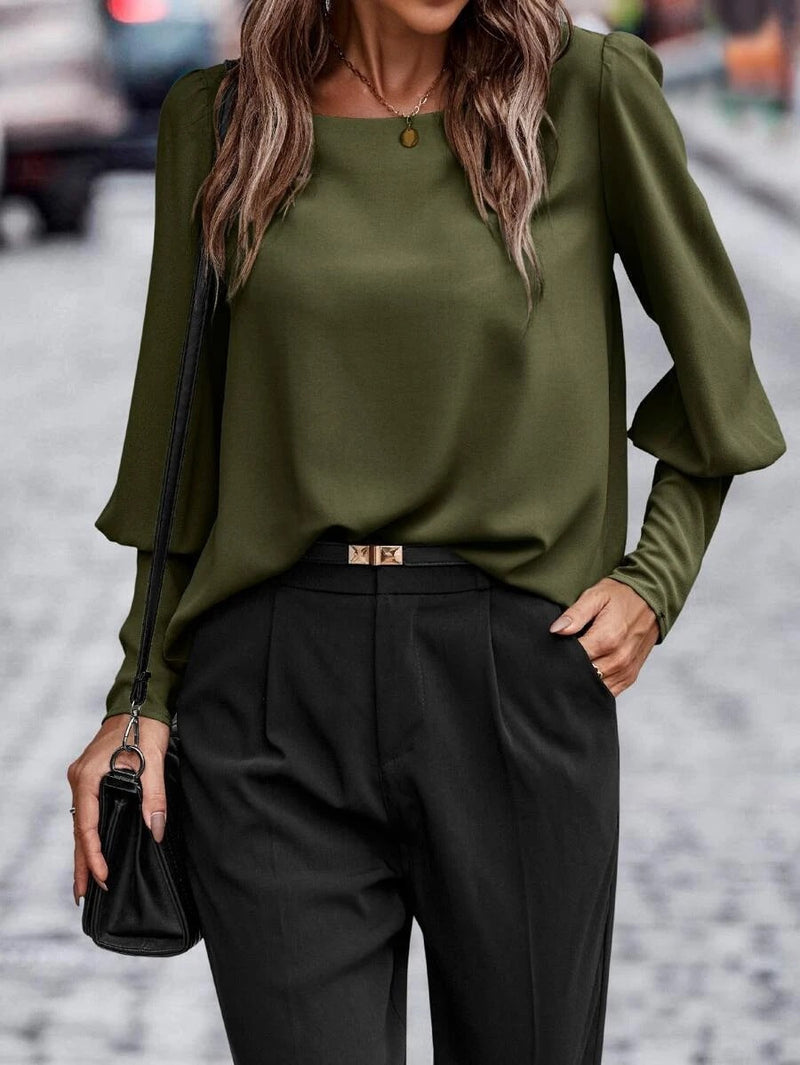 AnneElegance™ – Damesblouse met vierkante hals Elegant