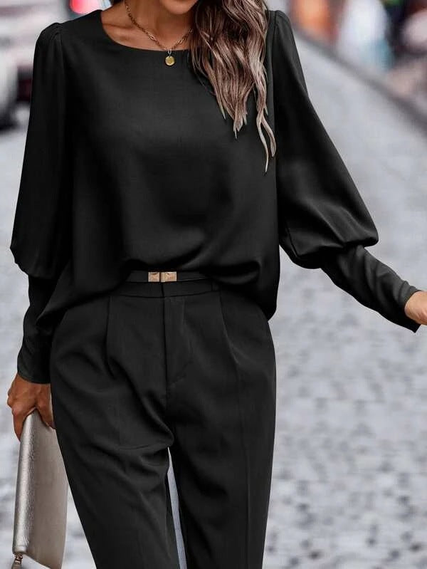 AnneElegance™ – Damesblouse met vierkante hals Elegant