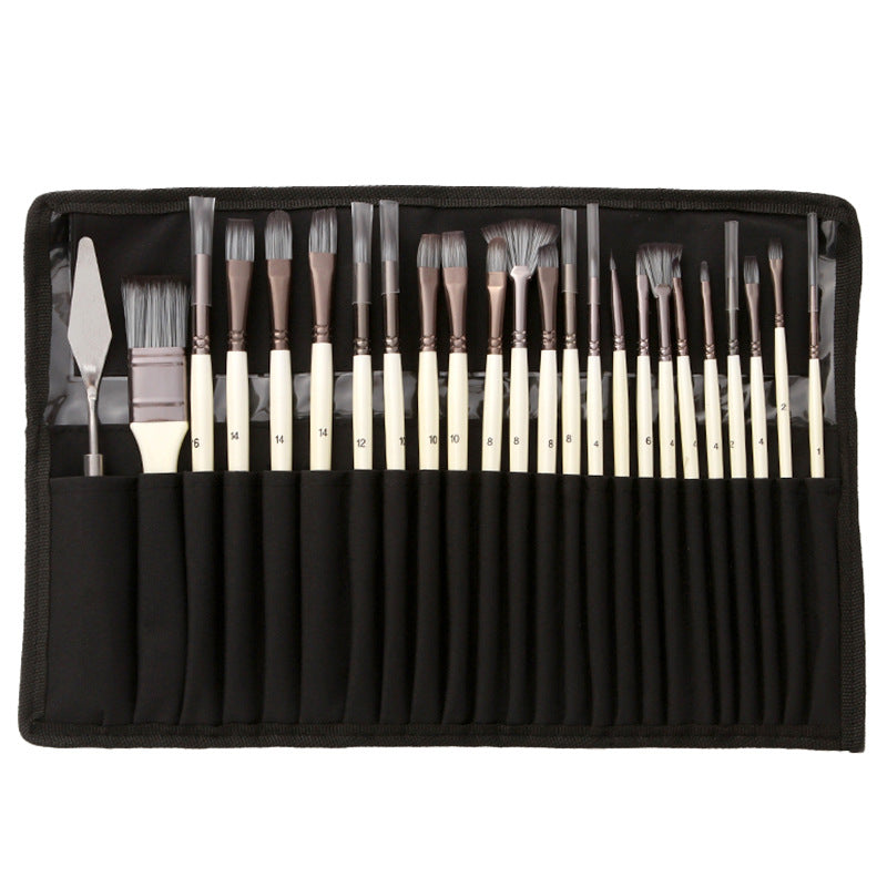 Professionele Verfkwasten Set 24-delig | Houten Handvat | Inclusief Paletmes