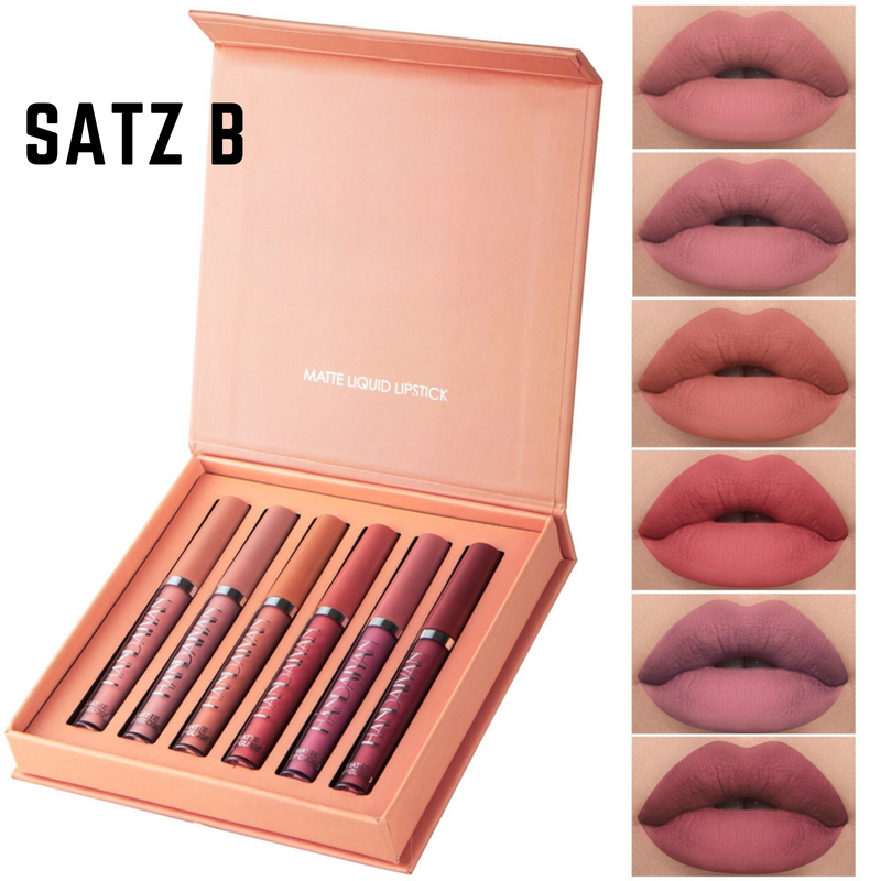 Matte Lippenstift Set | Langhoudend | Verzorgend met Avocado-olie & Vitamine E | 6 Kleuren